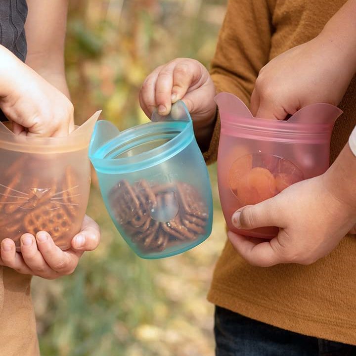 Zip Top Reusbale Silicone Kids Snack Container Ecomm Via Amazon.com