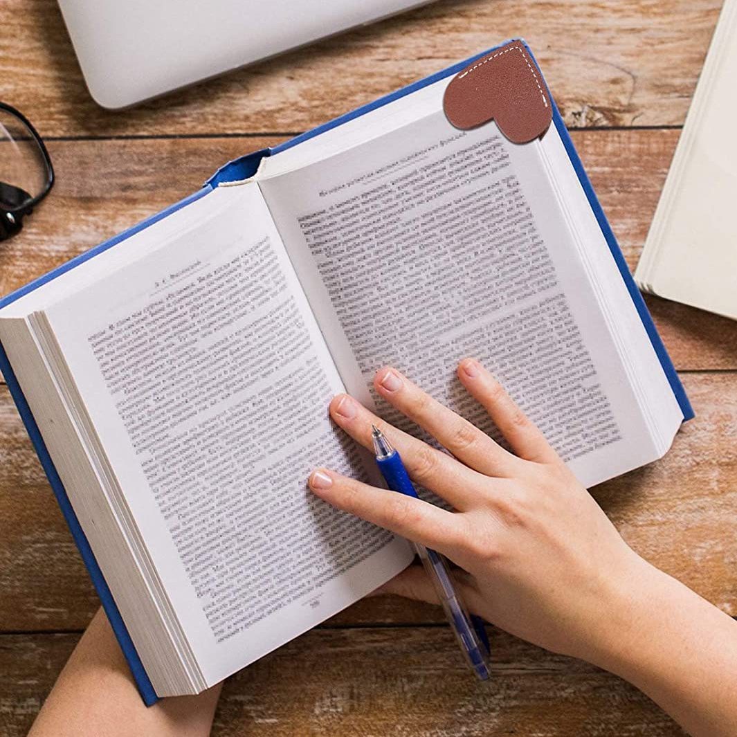 6 Pieces Leather Heart Bookmark Ecomm Via Amazon.com