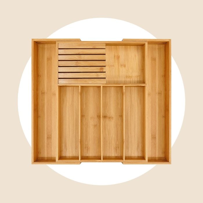 VaeFae Bamboo Silverware Drawer Organizer
