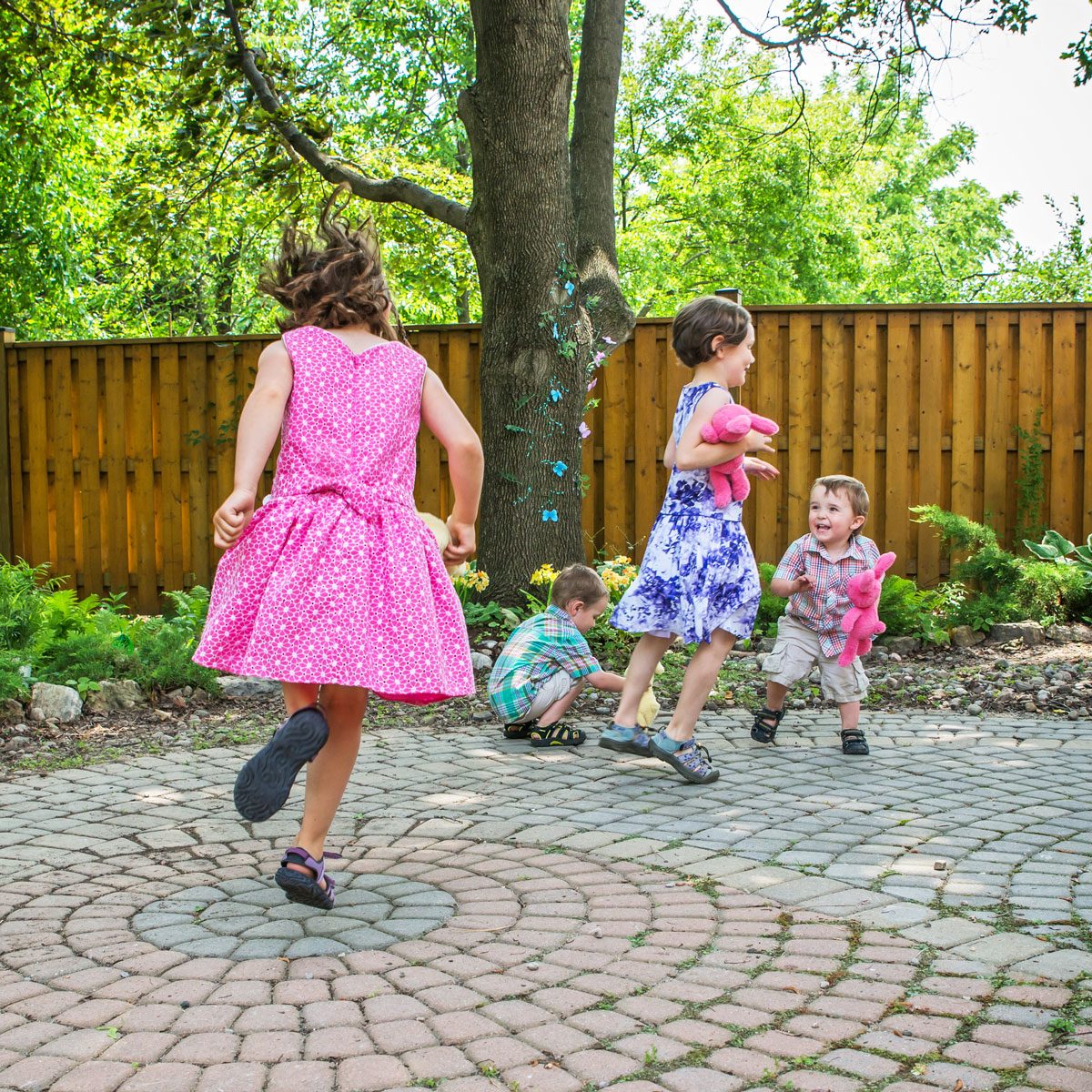 Children Playing Outside At An Easter Party