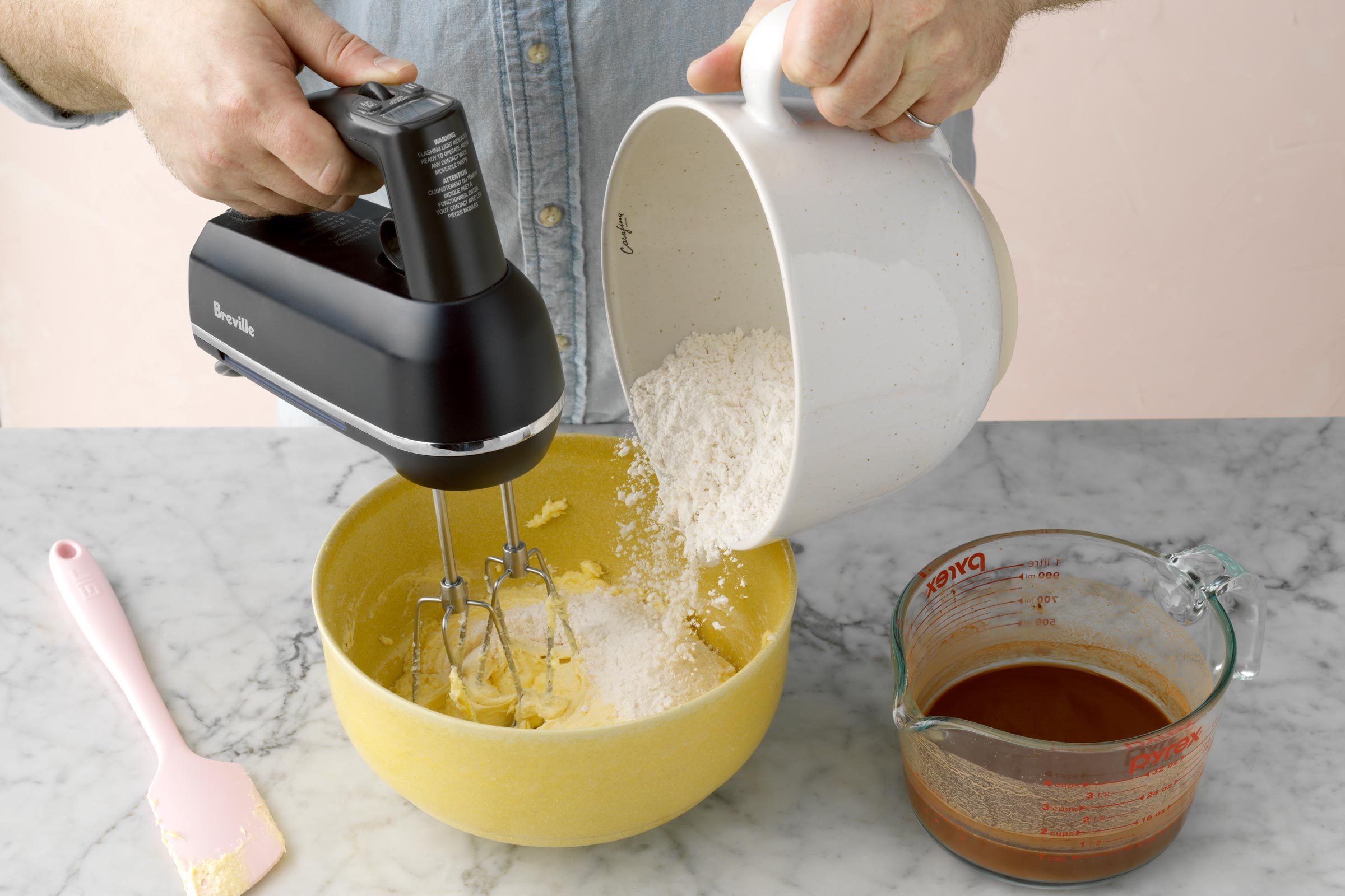 adding dry ingredients