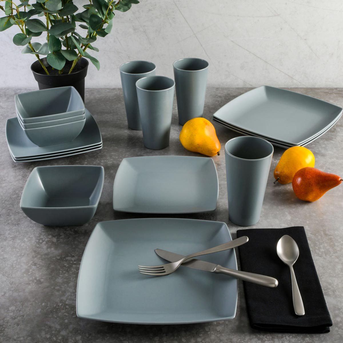 Square Outdoor Dinnerware Set