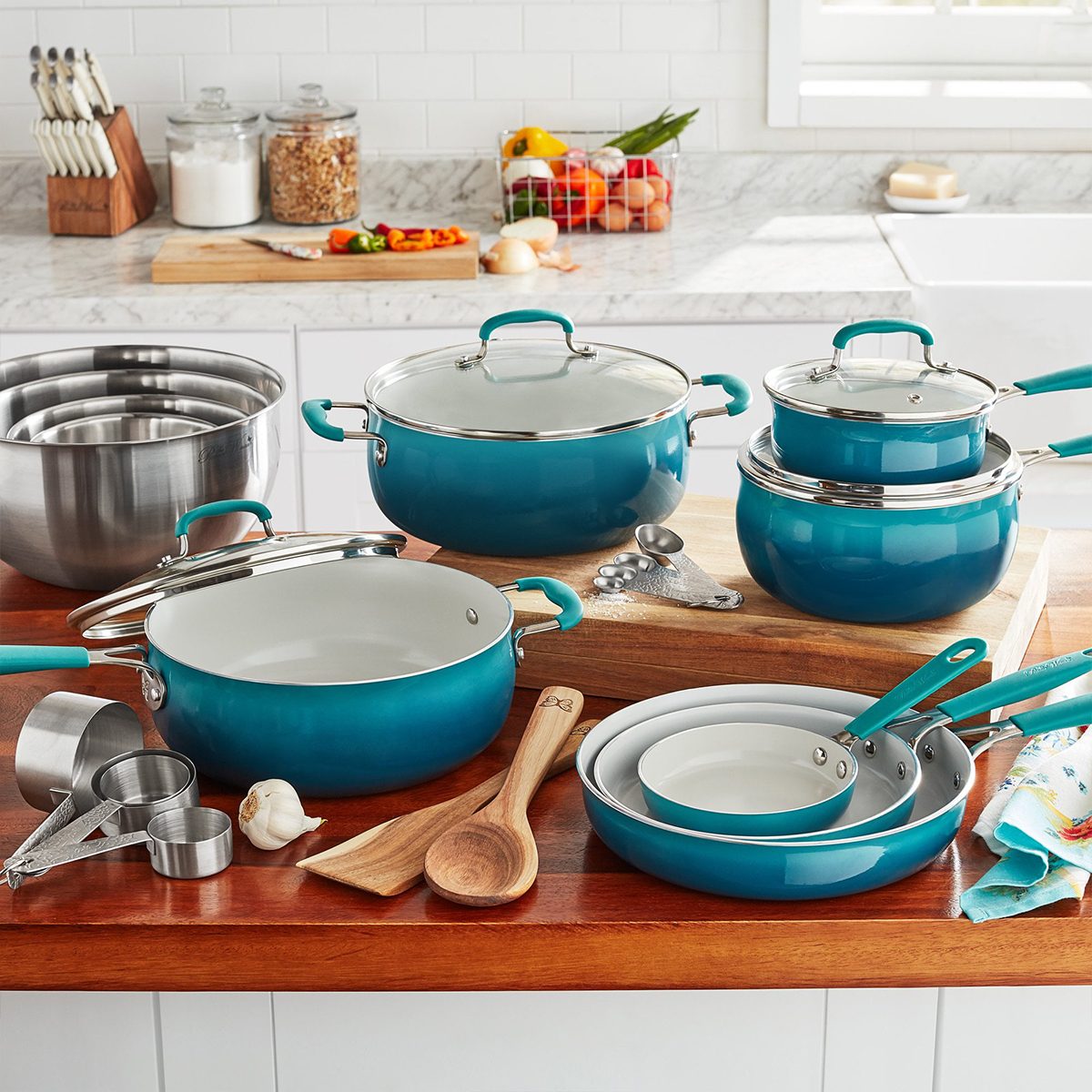 The Pioneer Woman 25 Piece Ceramic Nonstick Cookware Set