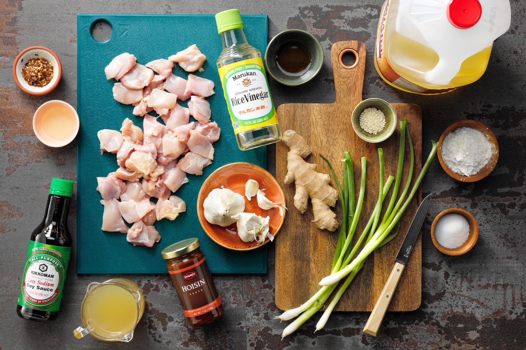 A Cutting Board With Ingredients on It