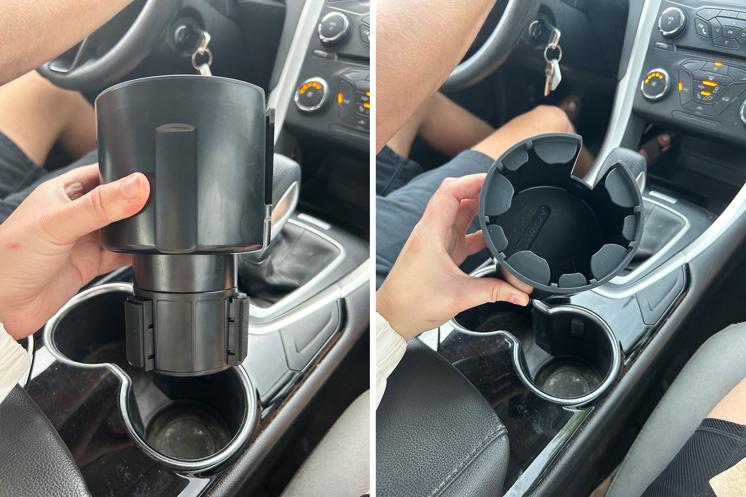 how to use the cup holder extender