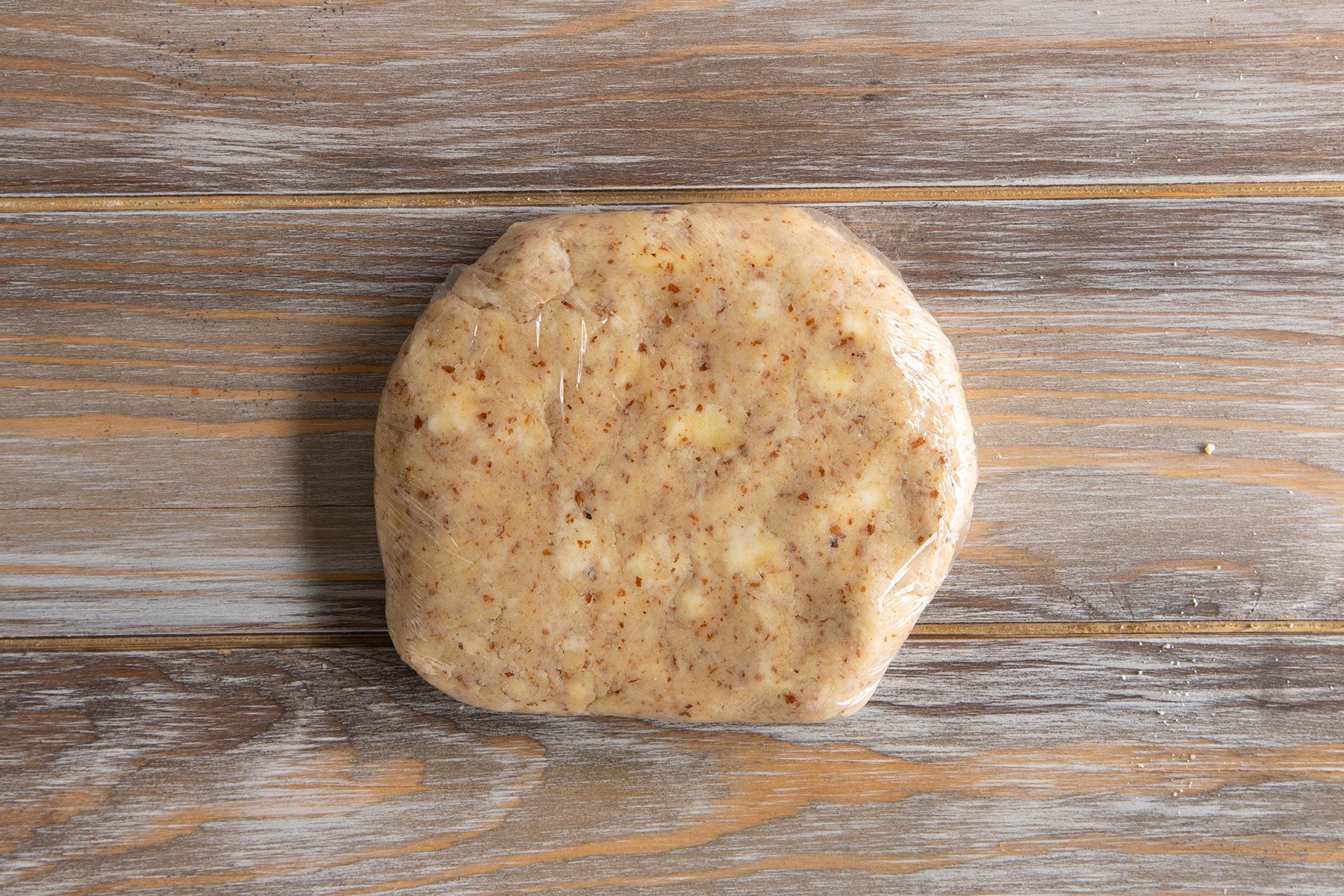 Wrapped up pie in plastic wrap