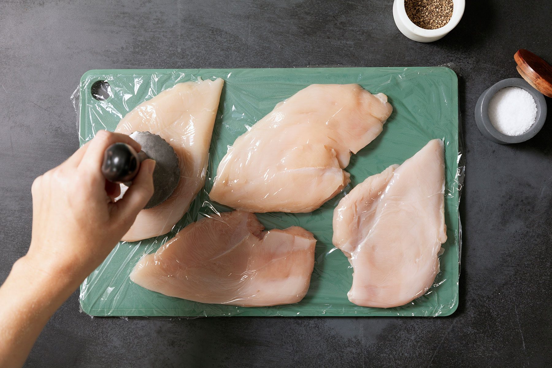 Pounding the chicken breast