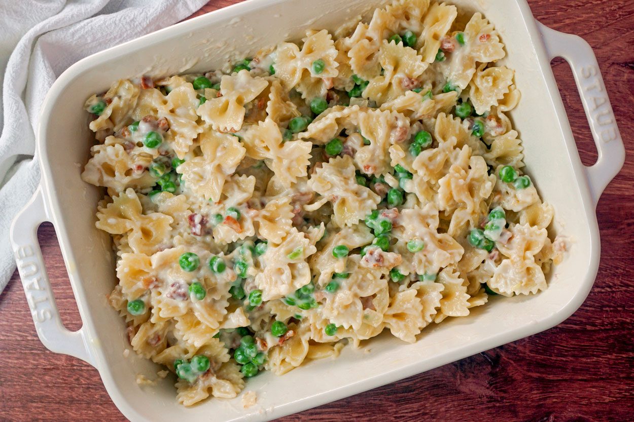 Overhead Stanley Tucci Pasta Casserole Lauren Habermehl For Toh