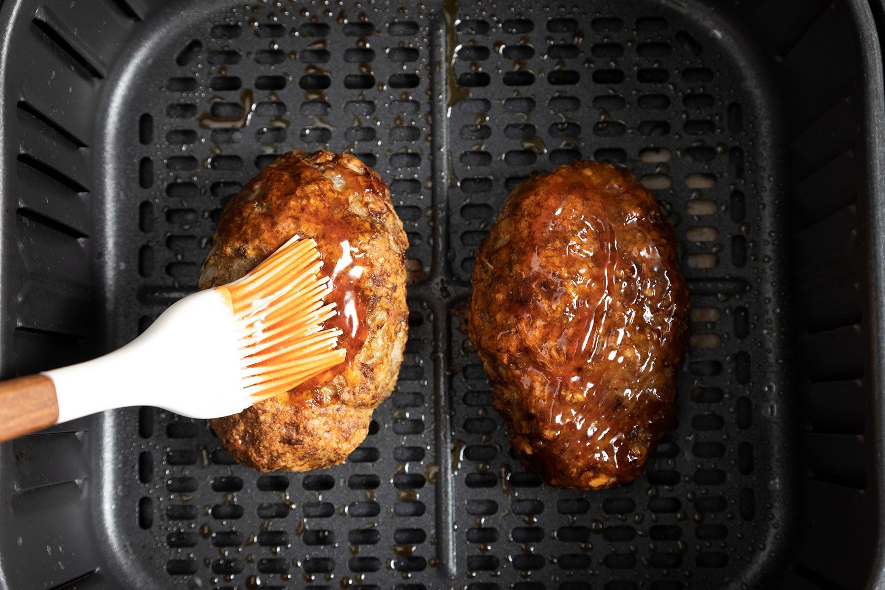 Basting the Meat with Sauce in Air Fryer