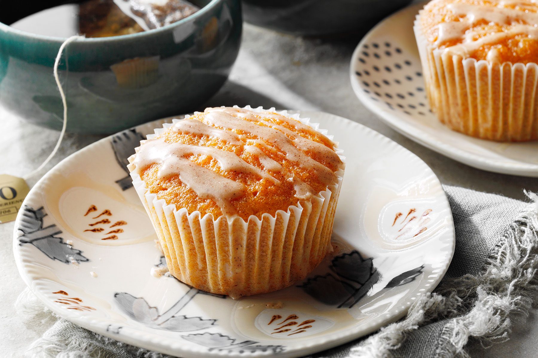 Cinnamon Sweet Potato Muffins with Tea