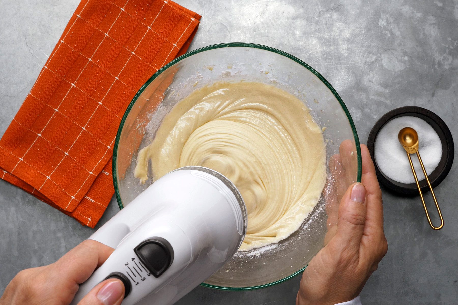 whisking the batter