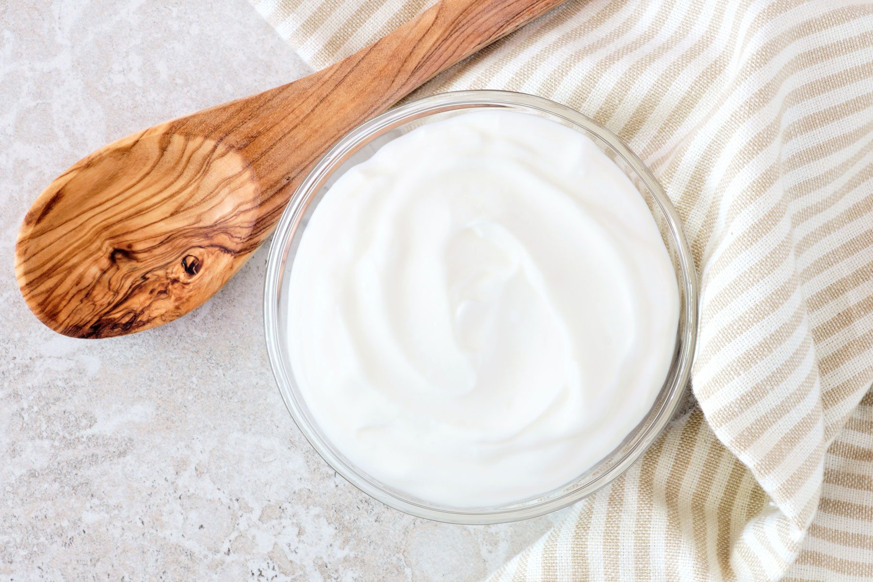 Greek yogurt in a bowl,