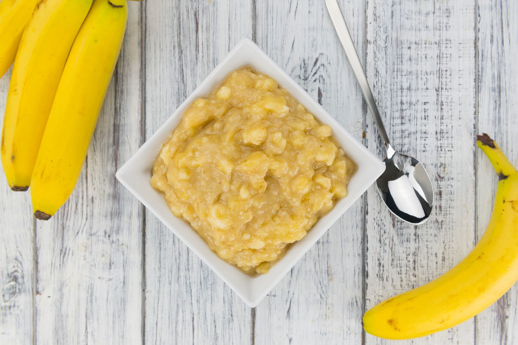 Mashed Bananas on a vintage background 
