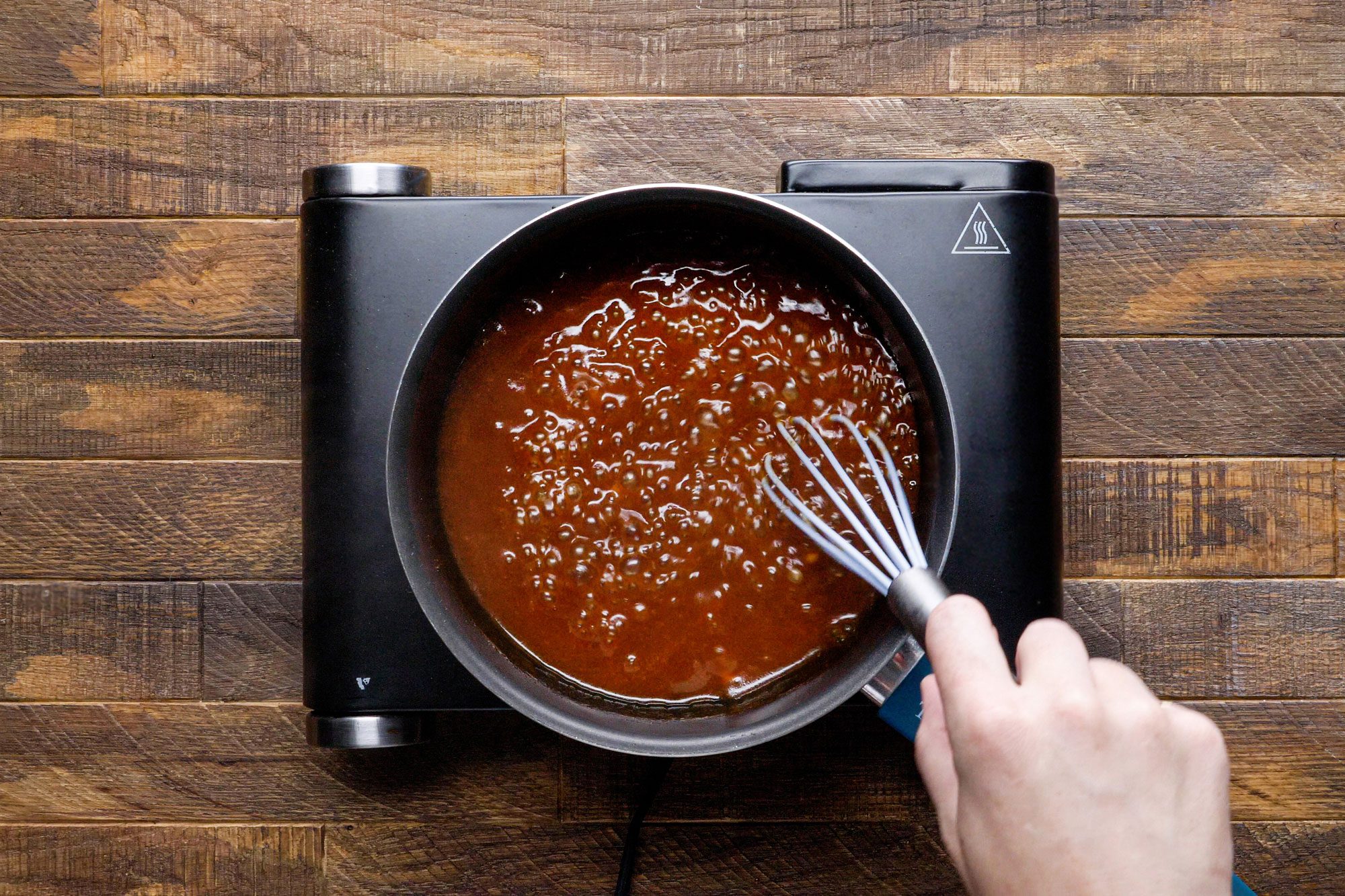 Slow cook the brisket until tender