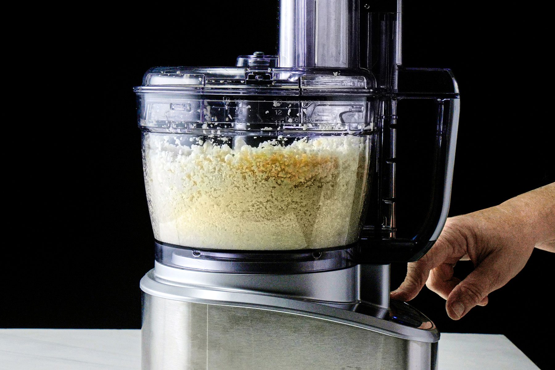 Chopping cauliflower in food processor