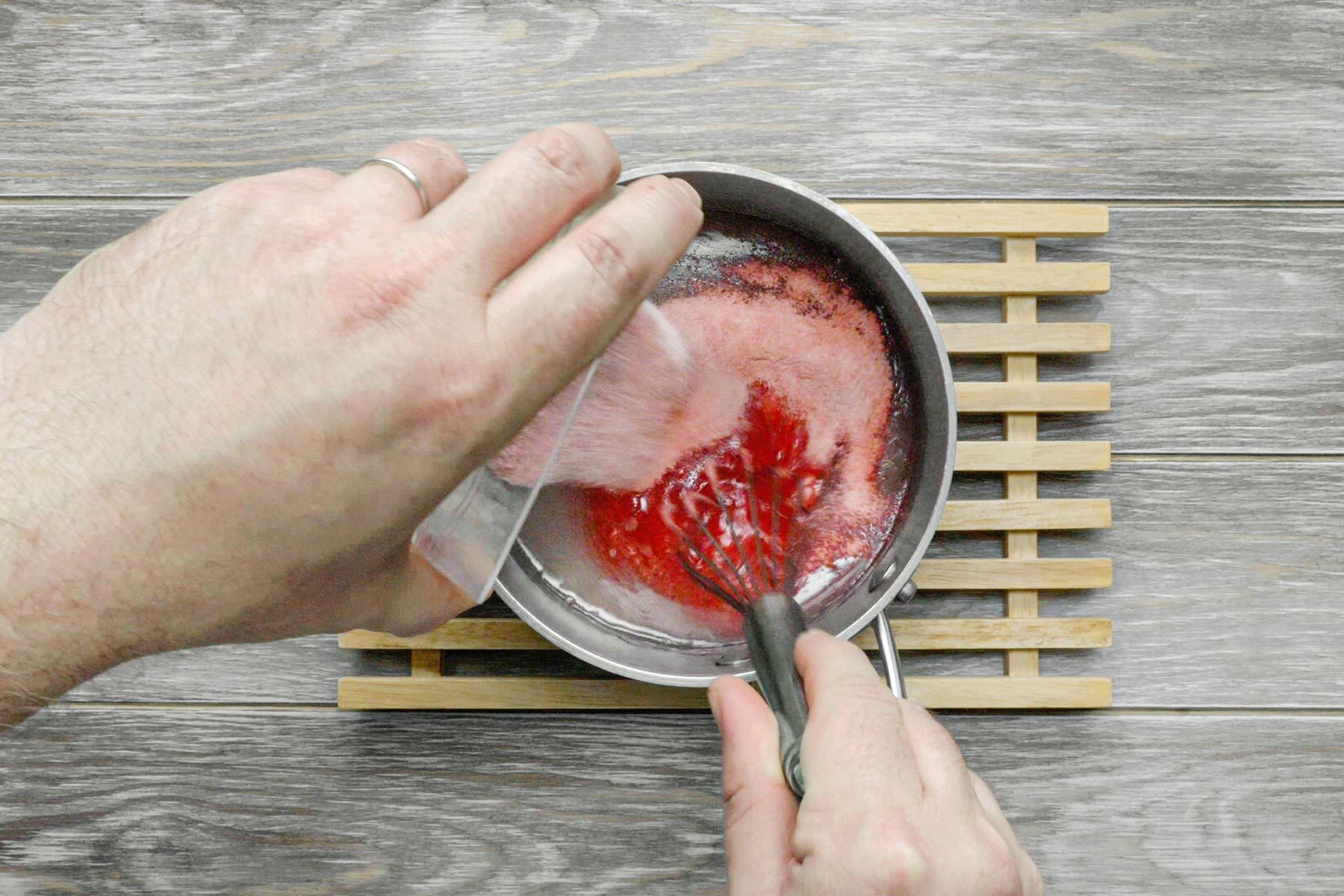 Adding gelatin to the mixture