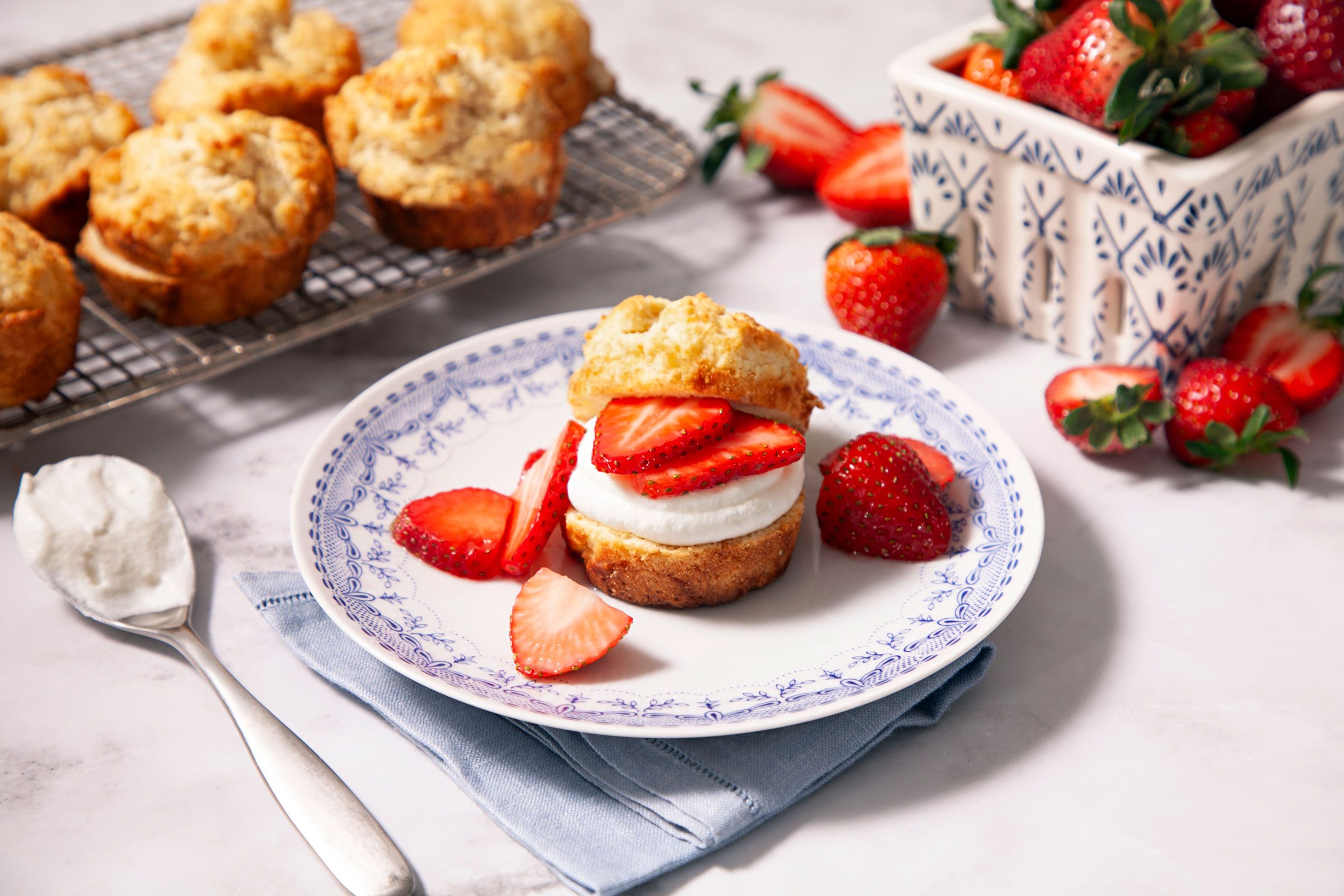 mini Strawberry Shortcake Cup on a plate