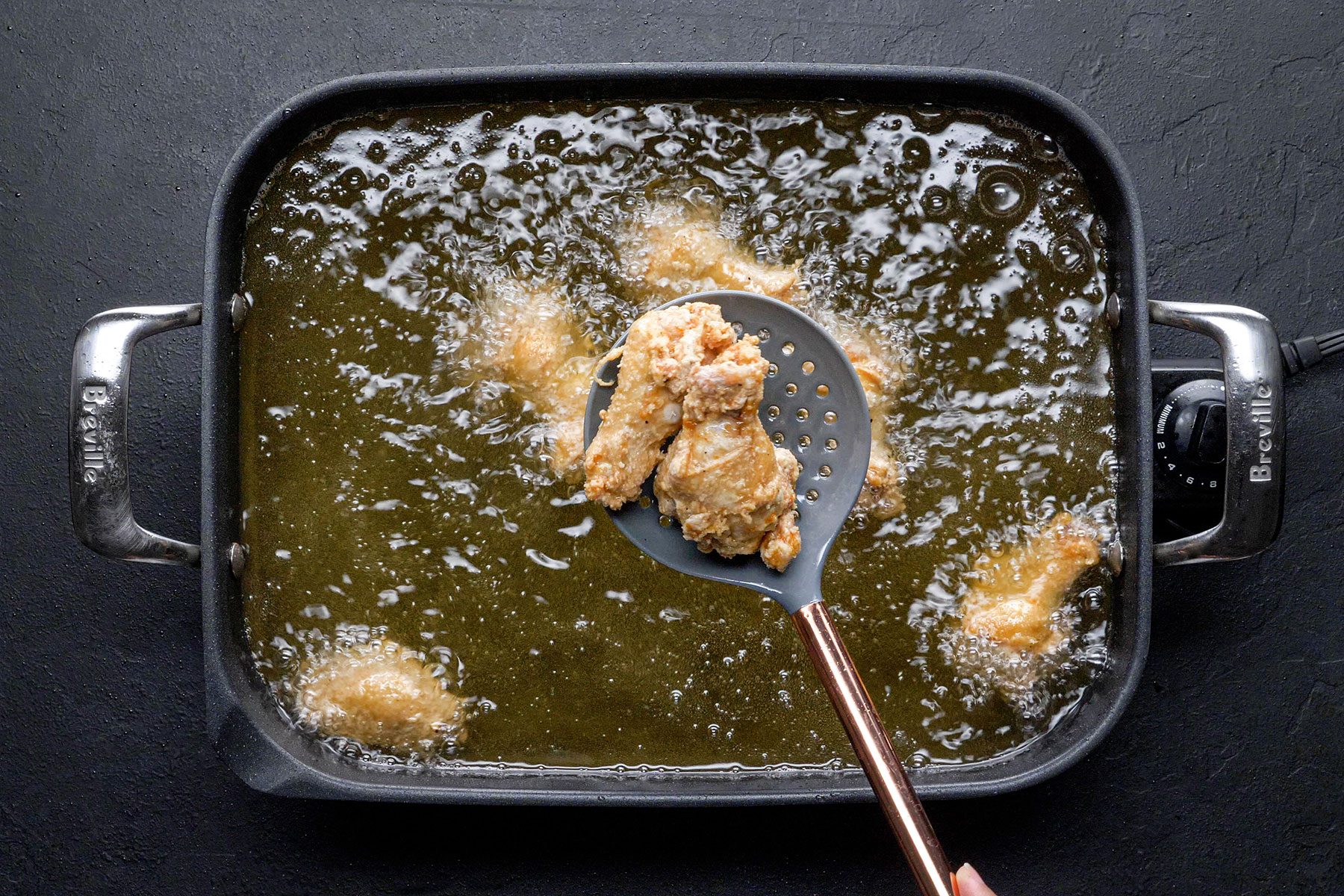 Frying Lemon Pepper Wings in Skillet