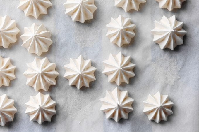 Vanilla Meringue Cookie on a white marble