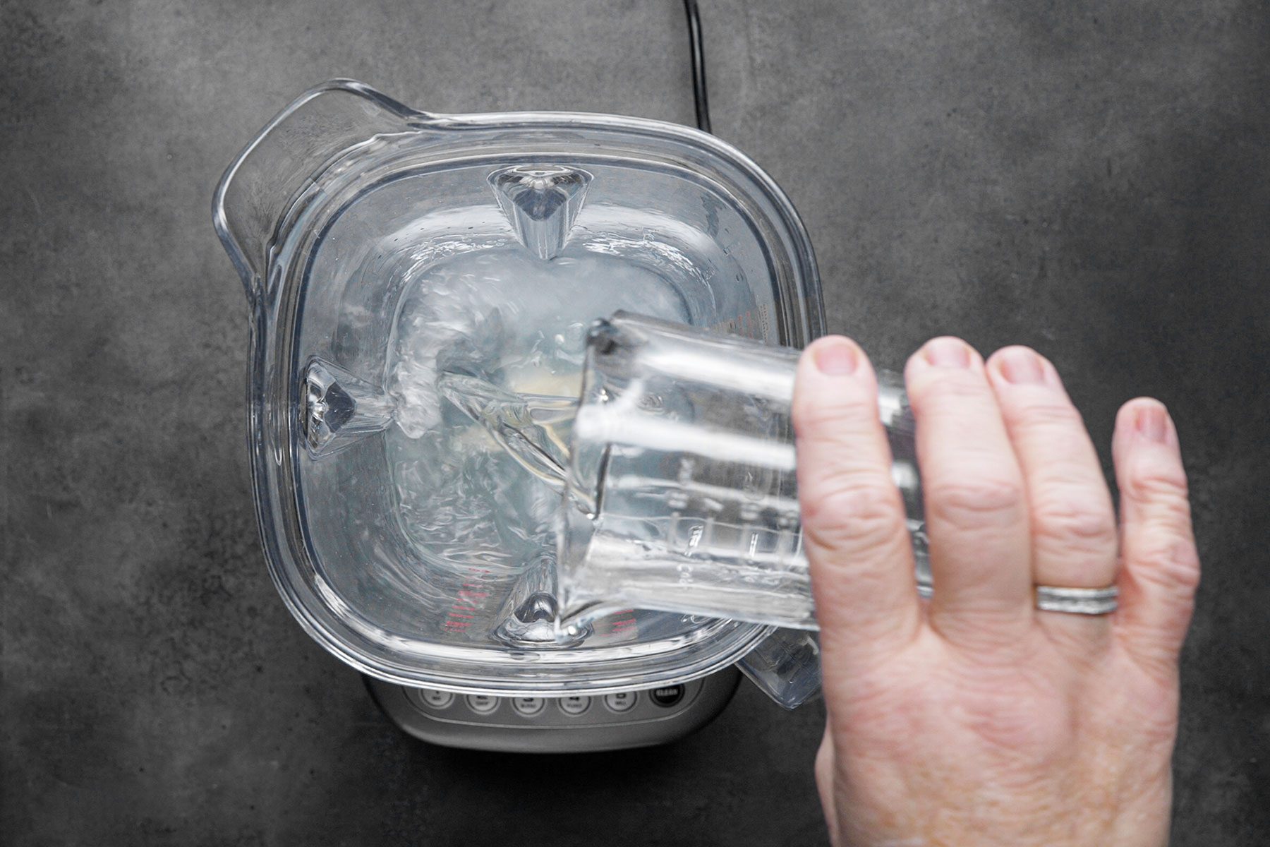 Adding liquid in blender