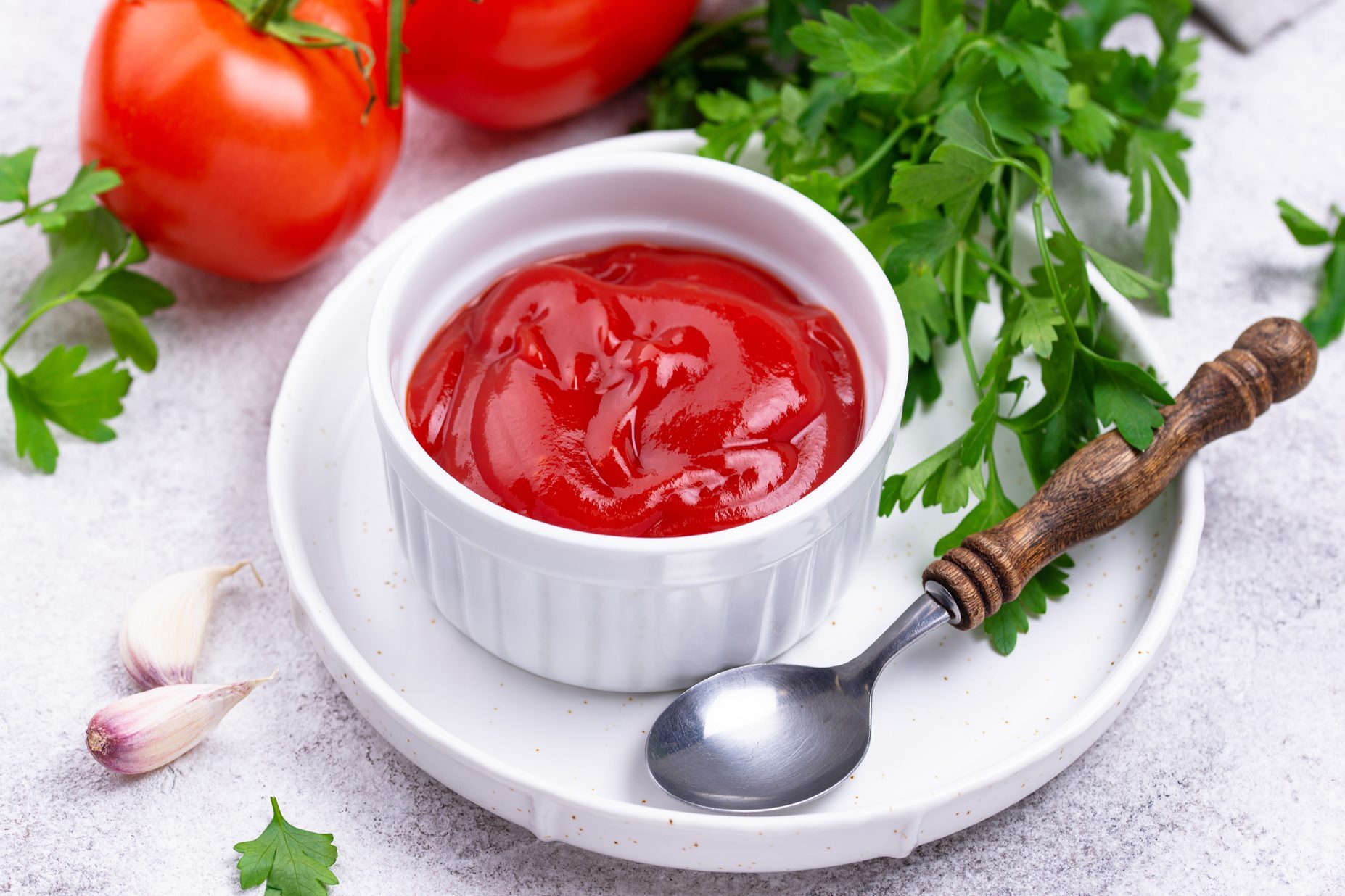 Fresh homemade tomato sauce with garlic