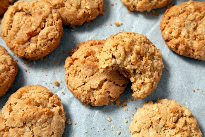 Ranger Cookies Placed on a parchment paper sheet