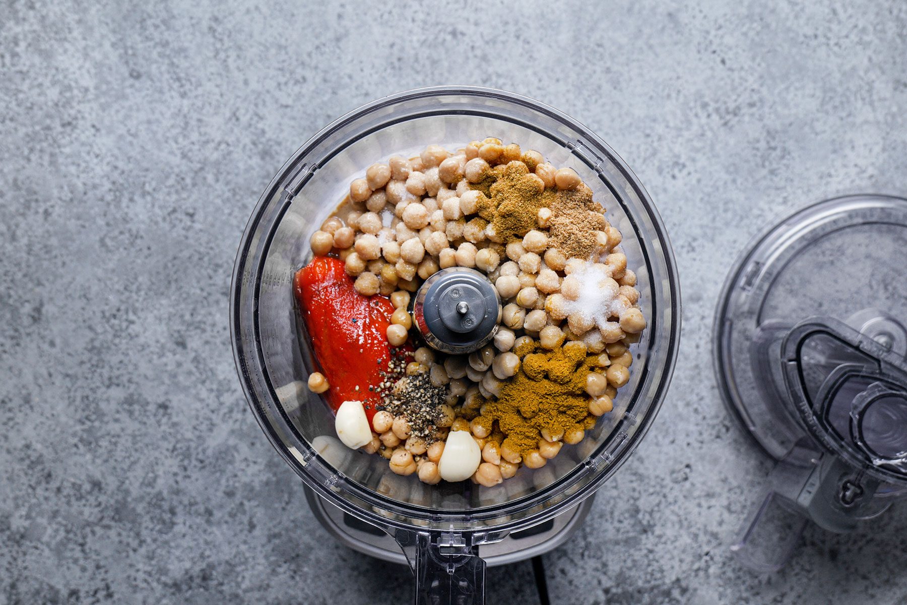 Ingredients added in food processor