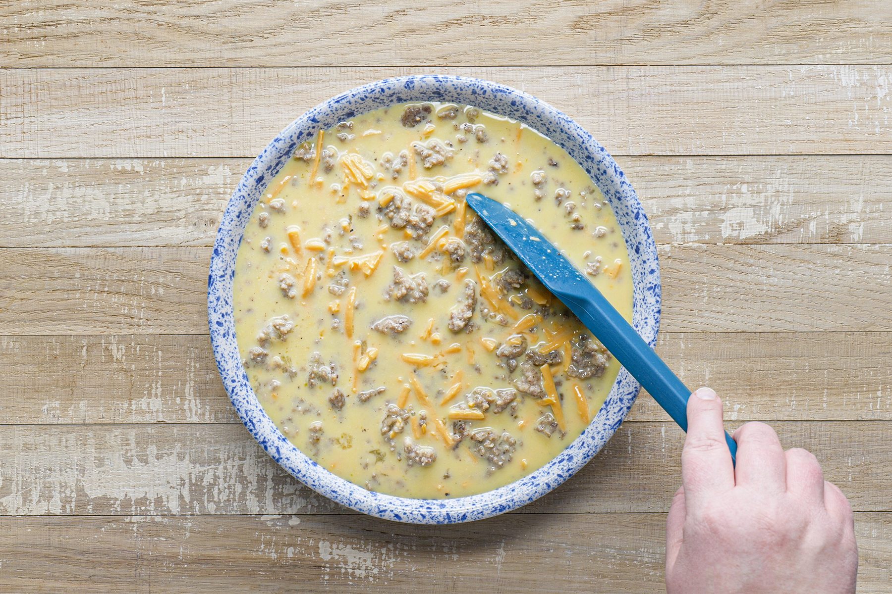 Crustless Quiche in pan