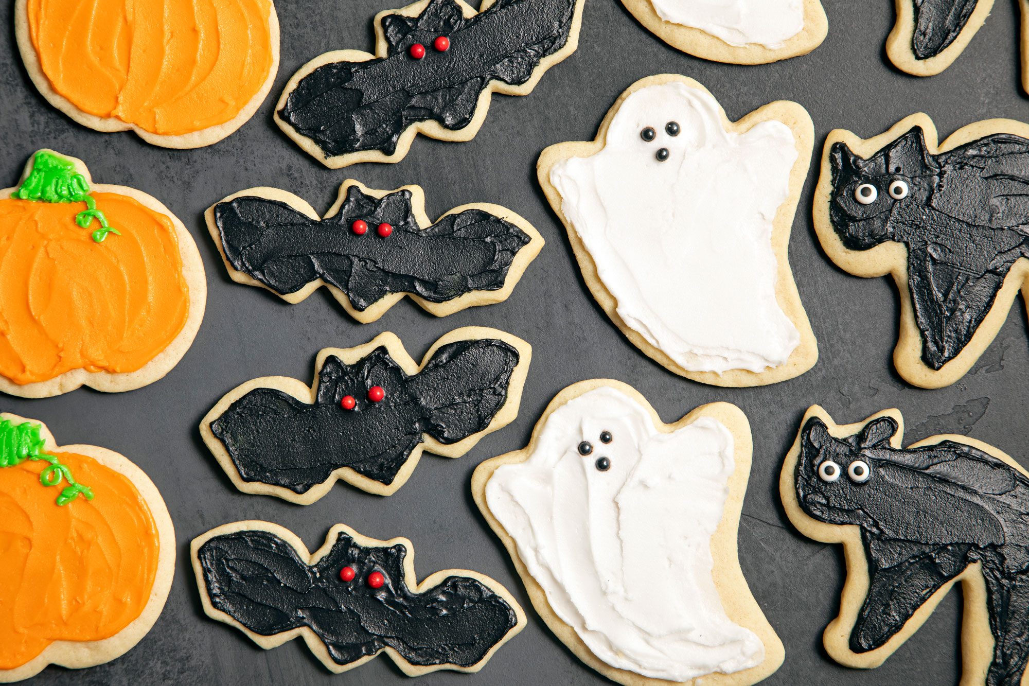 Halloween Sugar Cookies cutout over black background