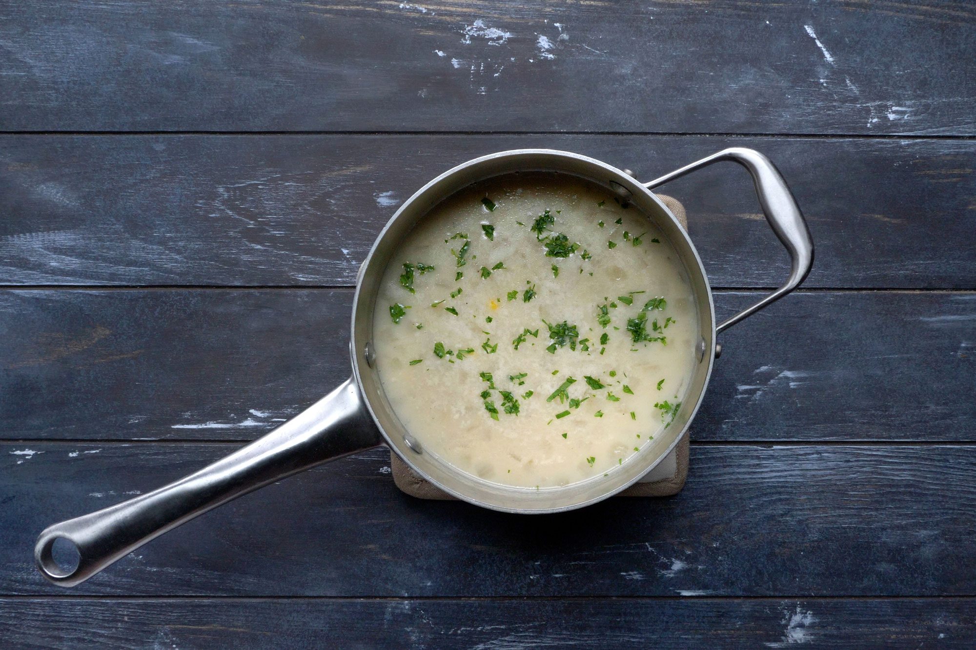 Serve warm, garnished with minced fresh parsley