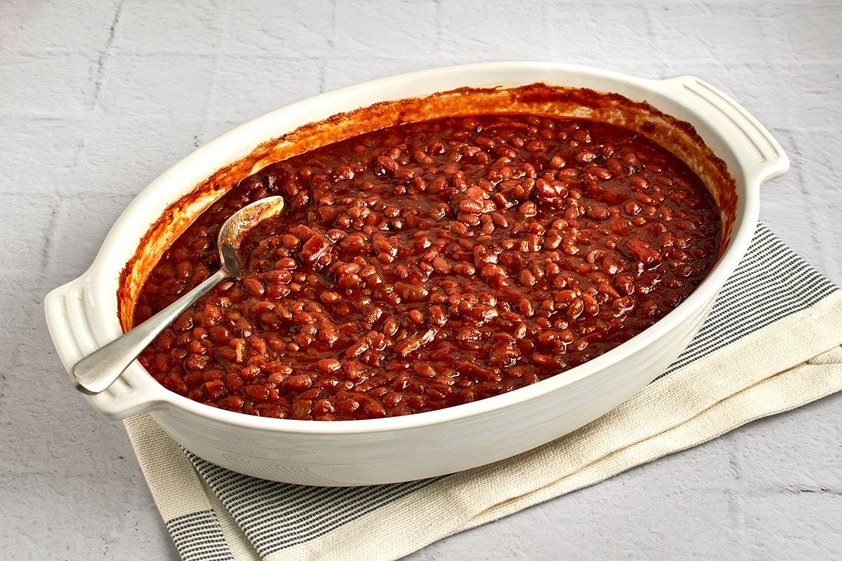 These baked beans with bacon by Taste of Home will round out any meal, but they're particularly good served alongside cornbread.