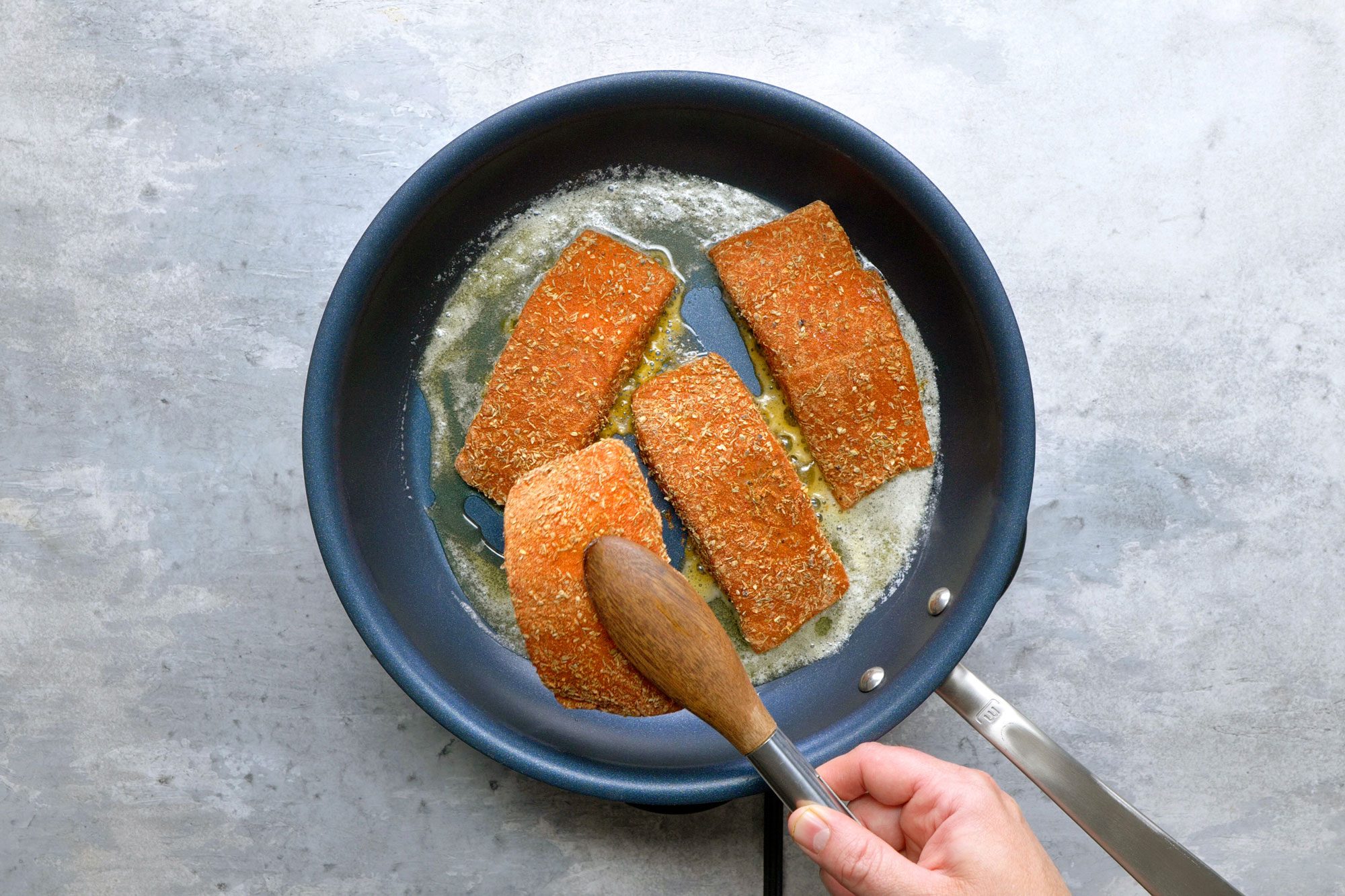 Cook the fillets in butter in a large skillet