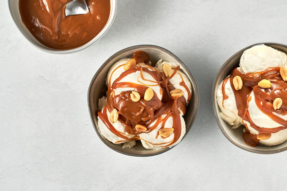 This peanut butter sauce for ice cream recipe by Taste of Home will take almost any dessert or breakfast treat up a delicious notch.