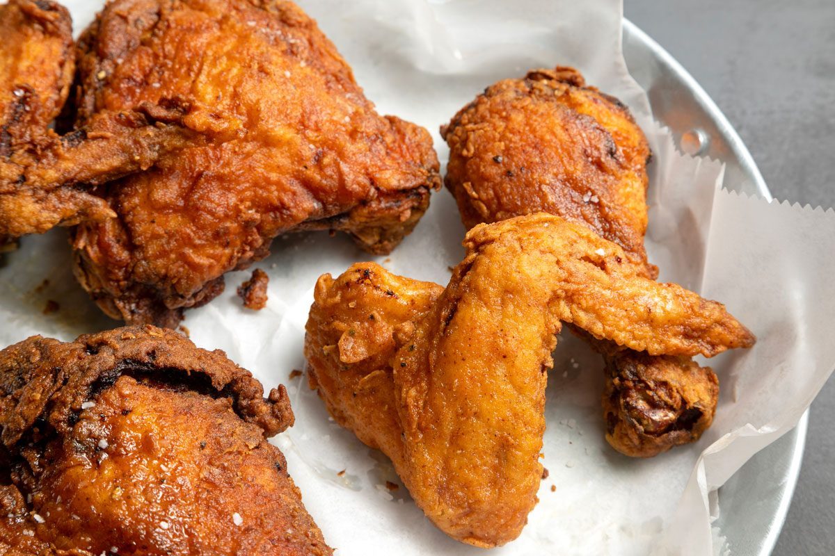 Close Shot Of Spicy Fried Chicken