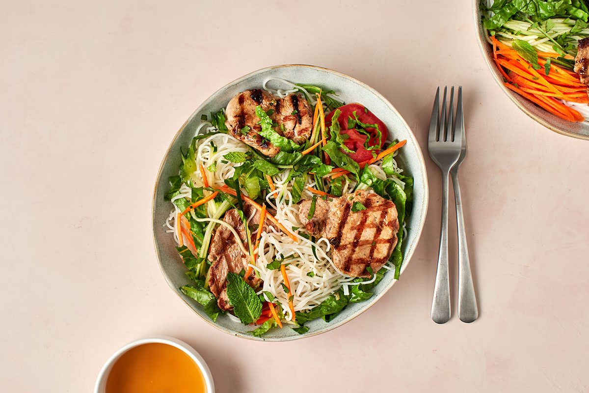 Enjoy this Vietnamese noodle salad with pork by Taste of Home, combining crisp vegetables, fresh herbs and tender pork in a bright lime dressing for a light, refreshing meal.
