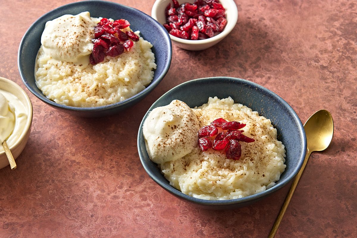 Two bowls of Rice Pudding With Leftover Rice