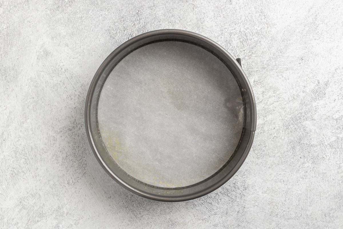 Taste of Home Chocolate Olive Oil Cake recipe photo of the prepared springform pan.