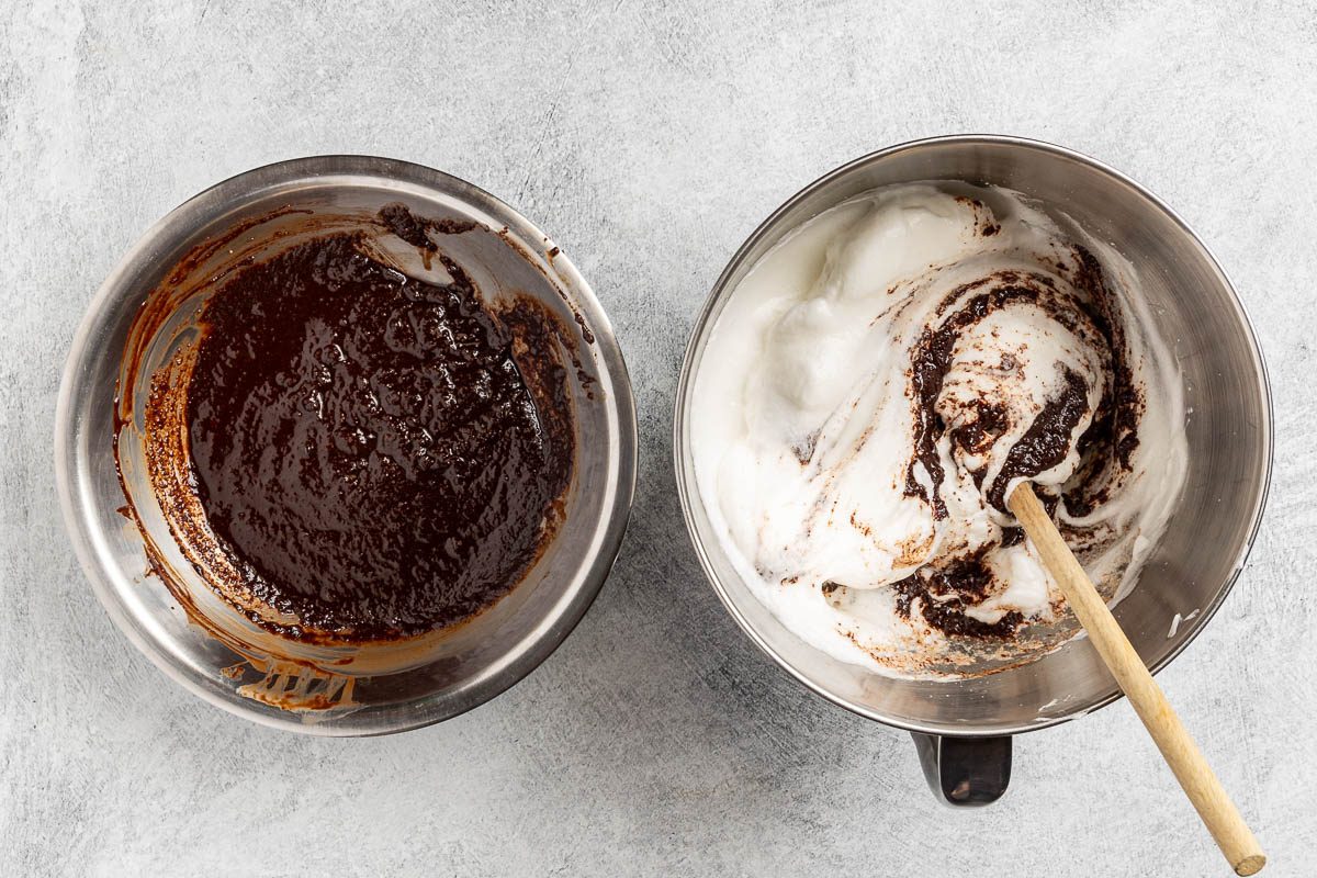 Taste of Home Chocolate Olive Oil Cake recipe photo of the chocolate mixutre.