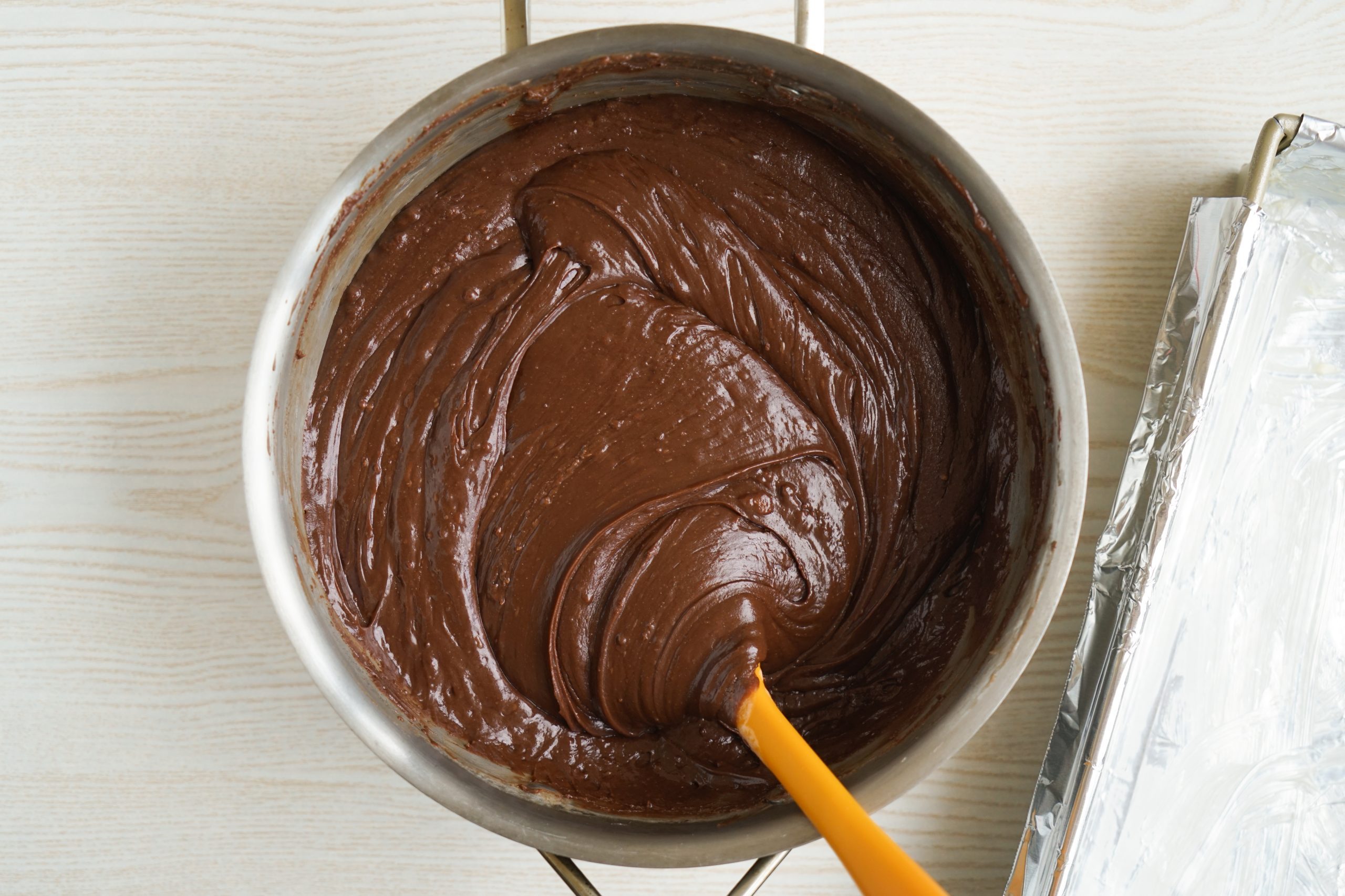 Stirring together fudge