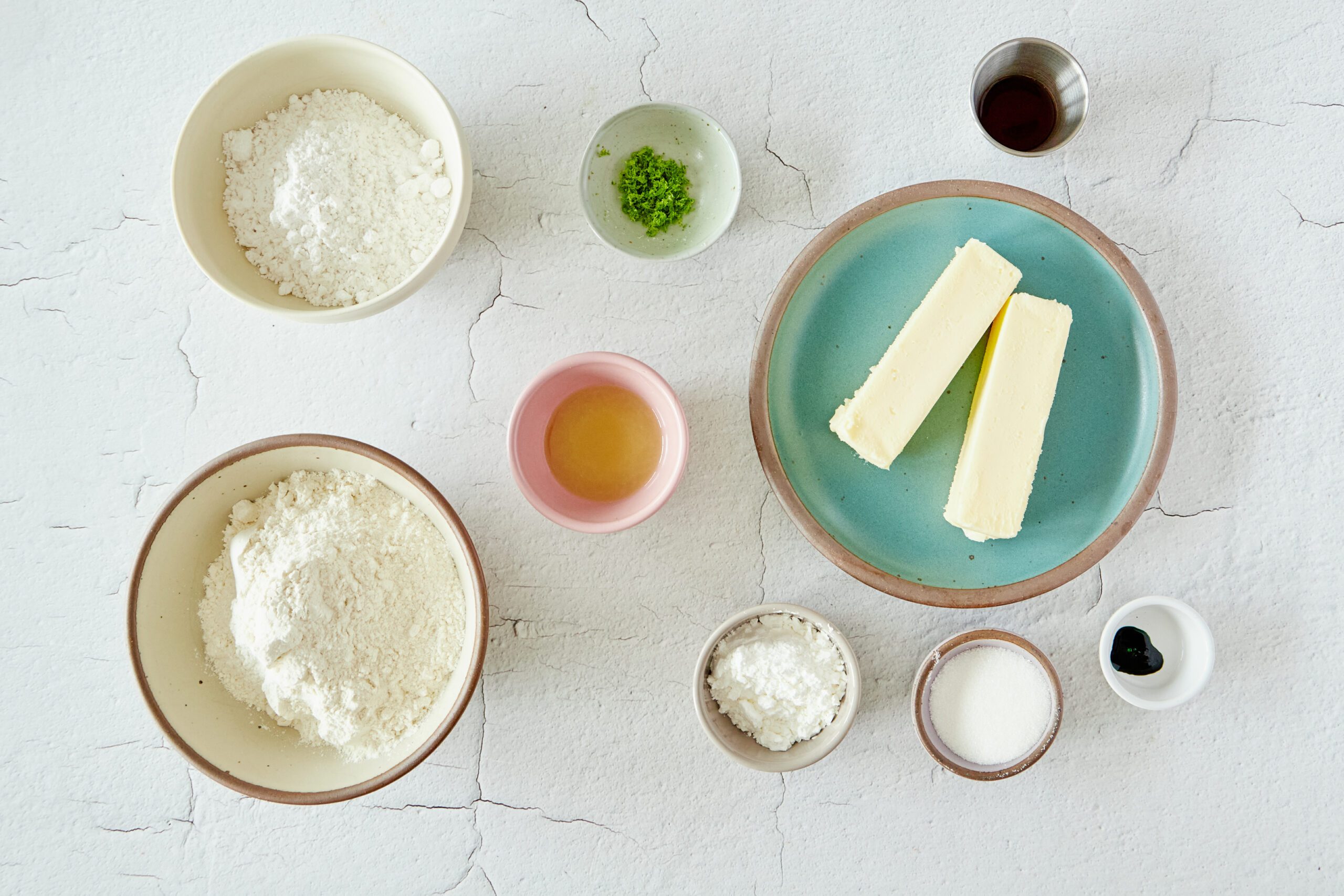Ingredients for key lime cookies