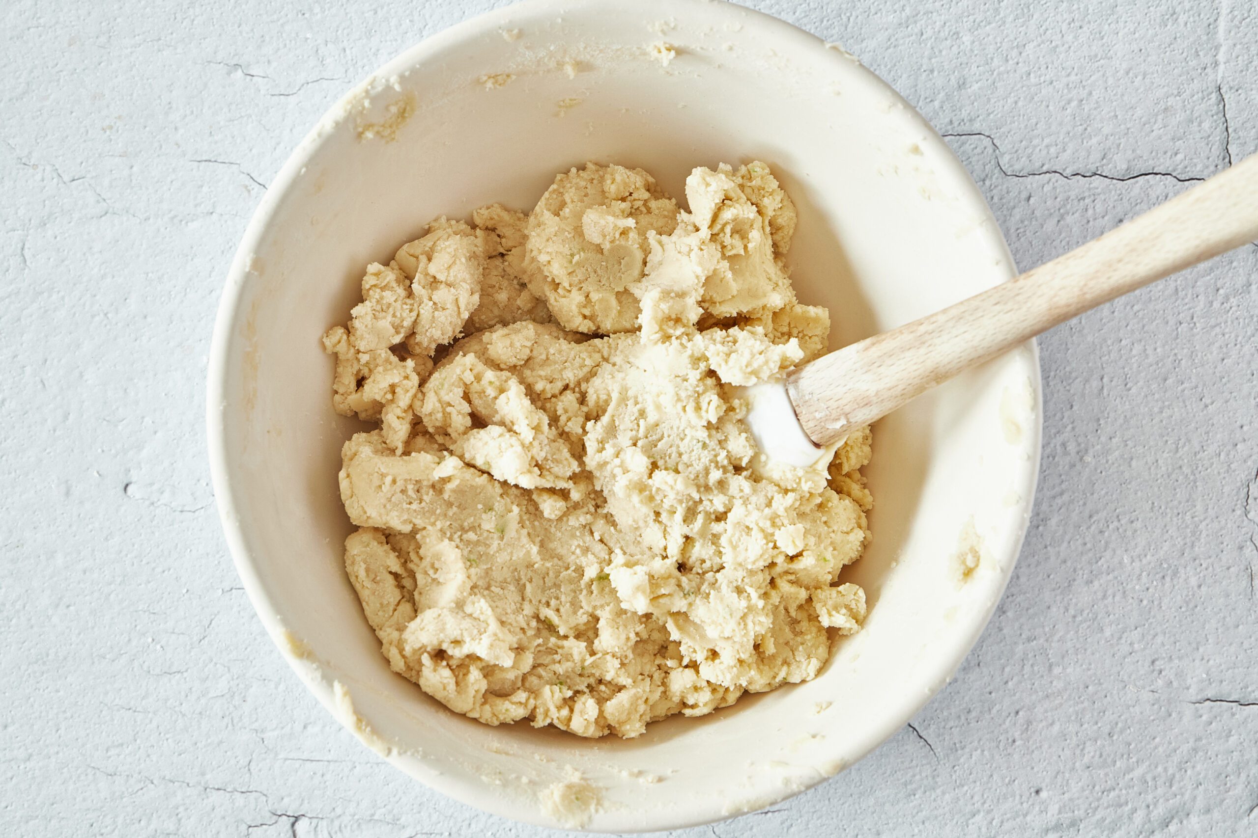 Make the dough for key lime cookies