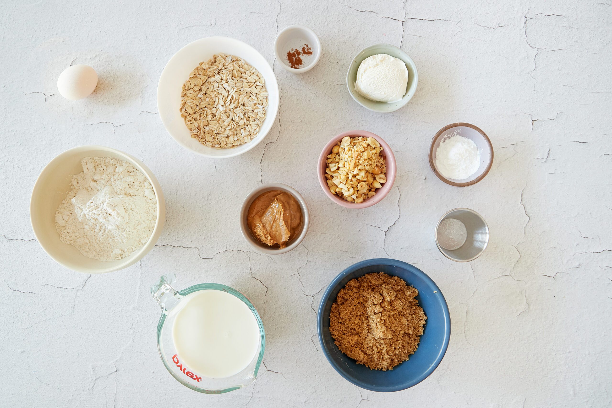 Ingredients for peanut butter muffins