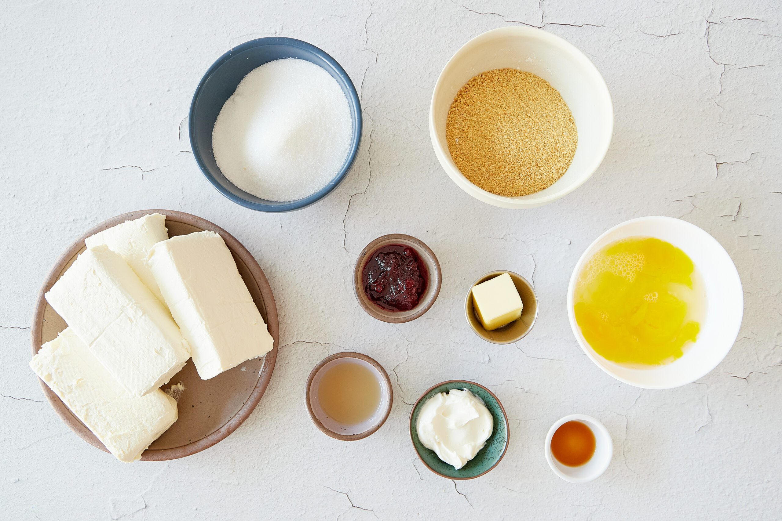 Ingredients for easy cheesecake