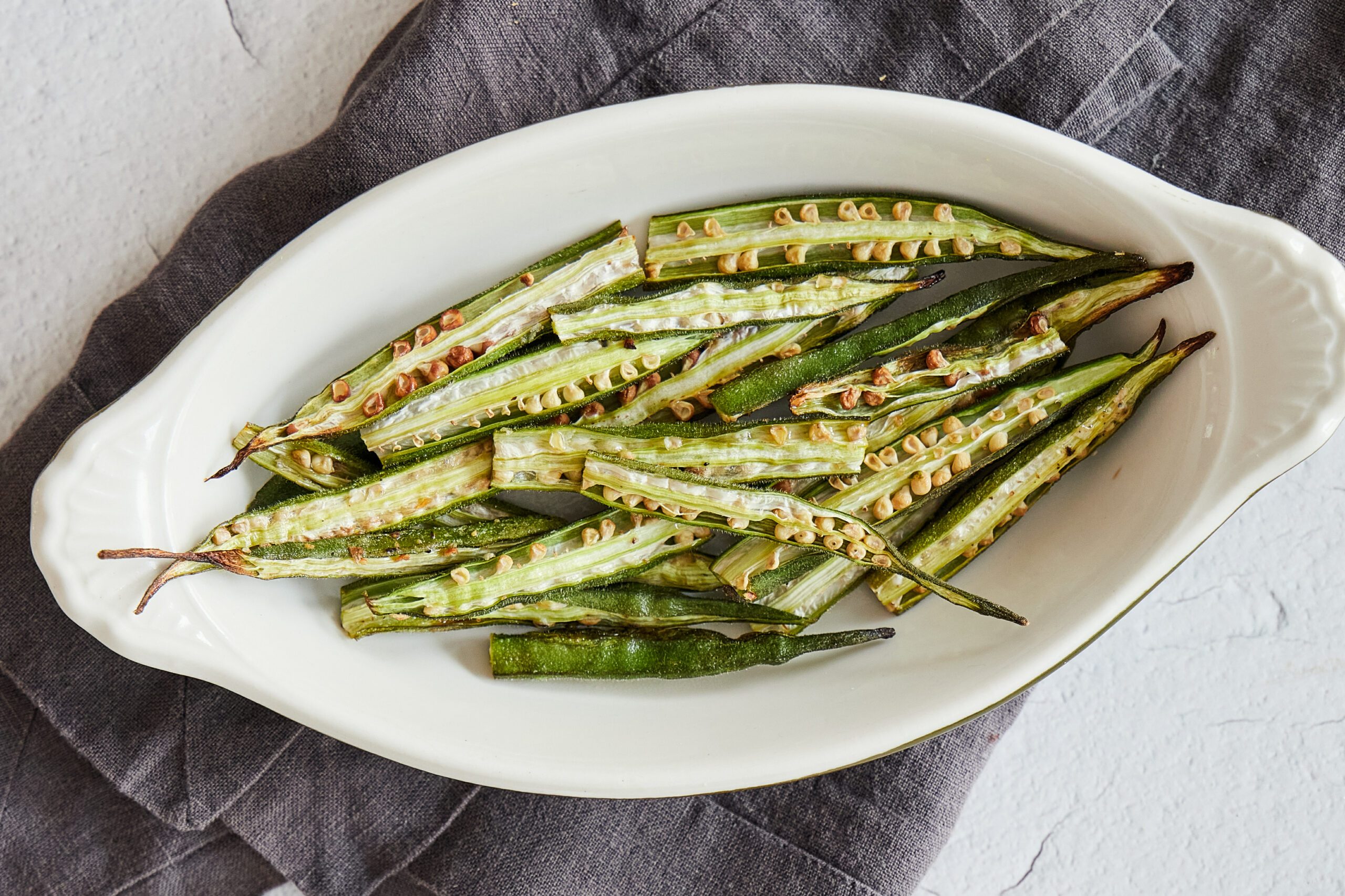 Roasted okra is simple and delicious.