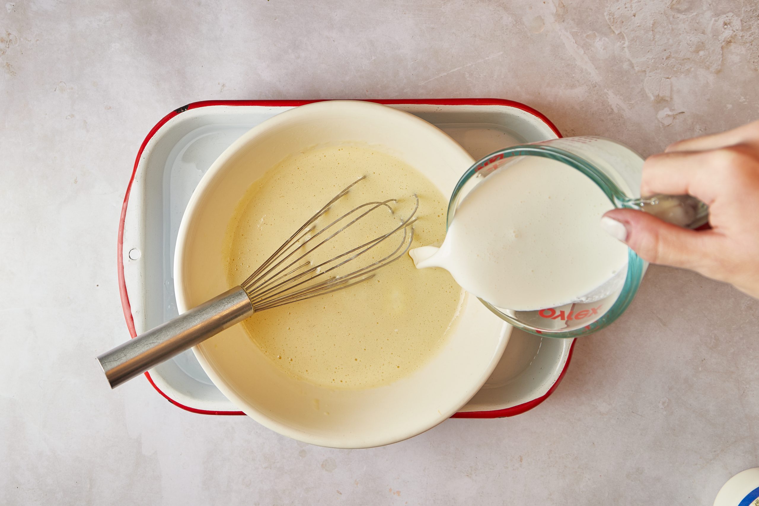 Cool the mixture in ice to make praline ice cream.