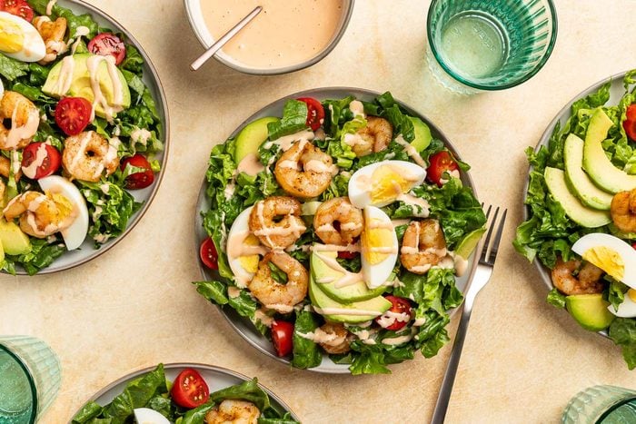 Taste of Home Shrimp Louie recipe photo of the final recipe served on plates.