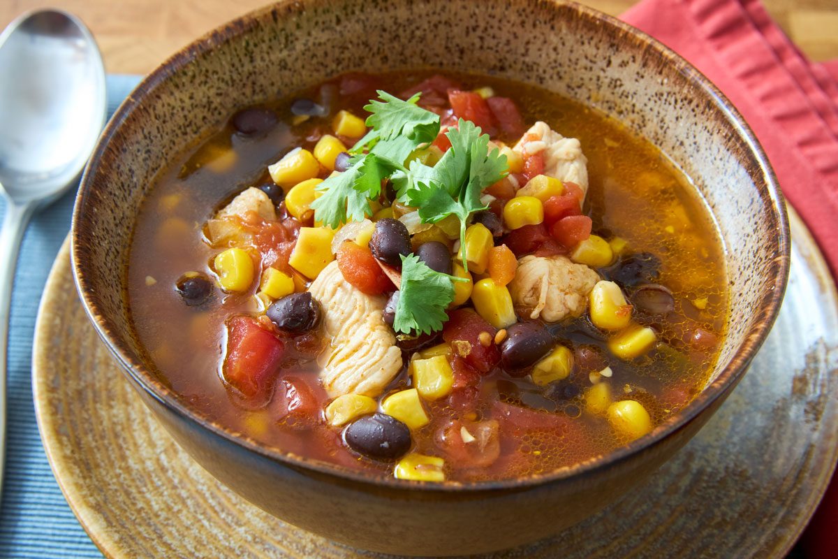 Southwest Chicken Soup in bowl