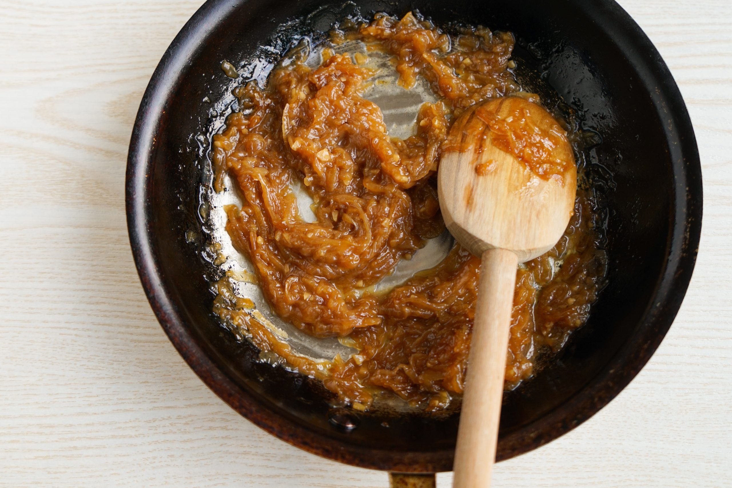 Caramelized onions in a skillet