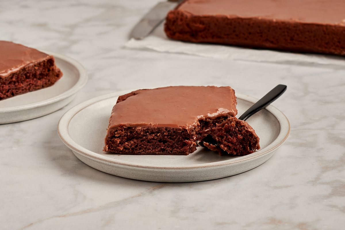 Wow party guests with this surprisingly simple Texas sheet cake by Taste of Home.