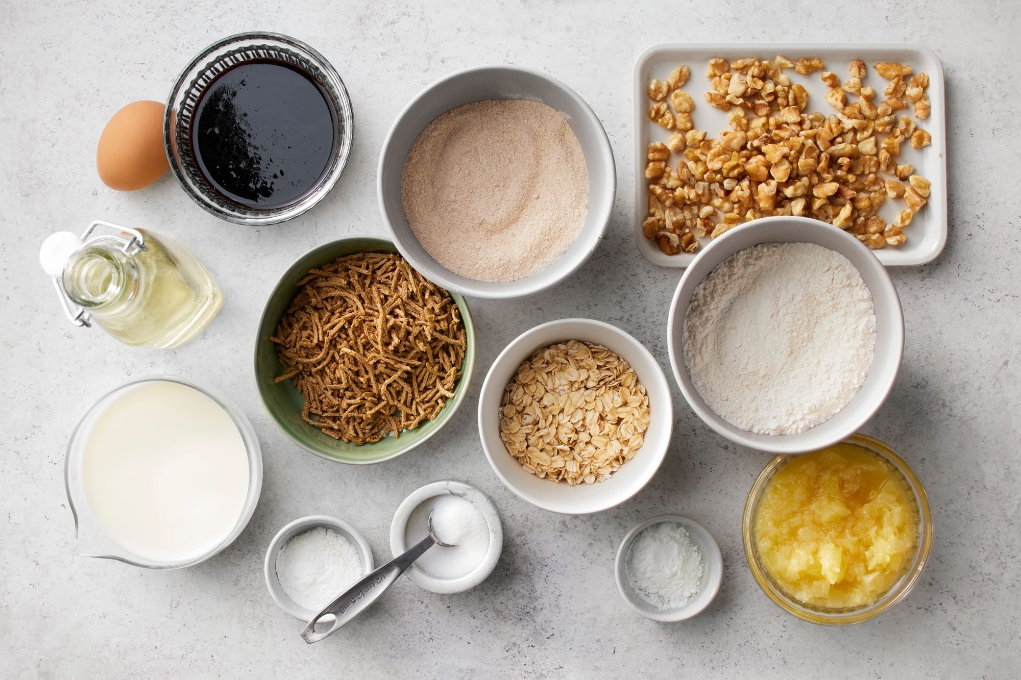 overhead shot of ingredients for Bran Muffin